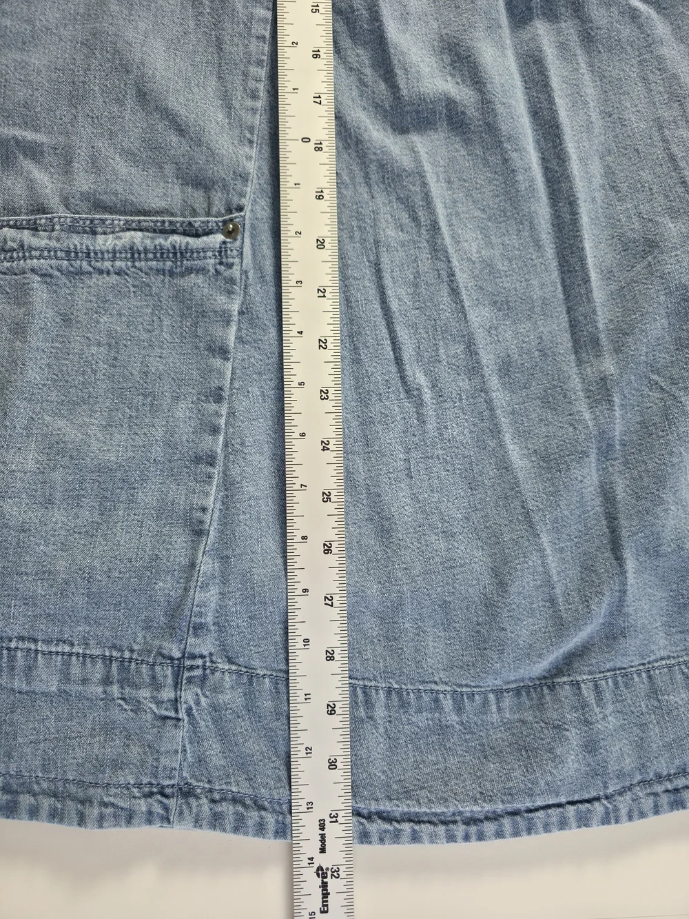 Free People Denim Tunic Dress Womens XS Blue Chambray Oversized Boho Pockets - Picture 11 of 14